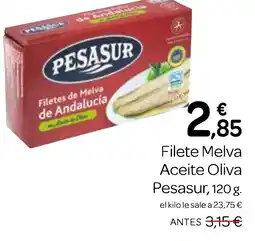 Supermercados El Jamón PESASUR Filete Melva Aceite Oliva. oferta