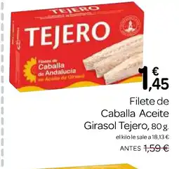 Supermercados El Jamón TEJERO Filete de Caballa Aceite Girasol oferta