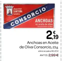 Supermercados El Jamón CONSORCIO Anchoas en Aceite de Oliva oferta