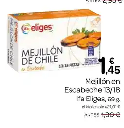 Supermercados El Jamón IFA ELIGES Mejillón en Escabeche 13/18 oferta