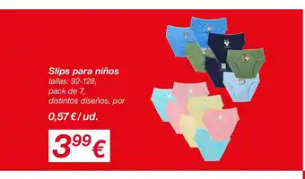 KIK Slips para niños oferta
