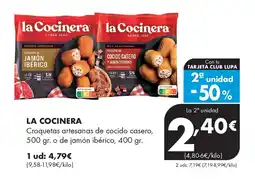 Supermercados Lupa LA COCINERA Croquetas artesanas de cocido casero, o de jamón ibérico oferta