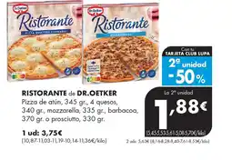 Supermercados Lupa RISTORANTE de DR. OETKER Pizza de atún oferta