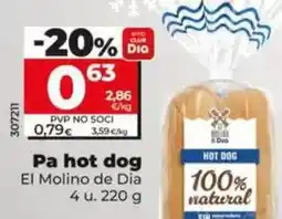 Dia El molino de dia - pan hot dog oferta