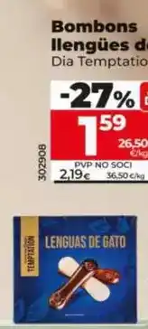 Dia Dia temptation - bombones lenguas de gato oferta