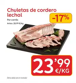 AhorraMas Chuletas de cordero lechal oferta