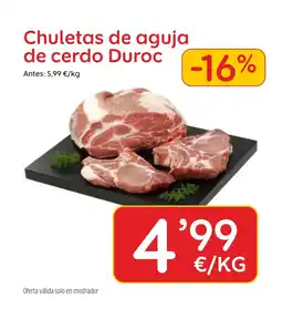 AhorraMas Chuletas de aguja de cerdo Duroc oferta