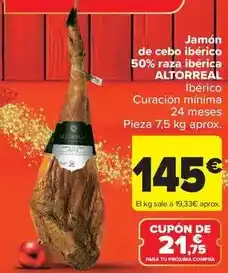 Altorreal - jamón de cebo ibérico 50% raza ibérica