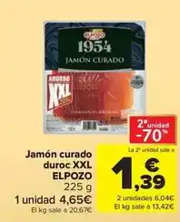 Carrefour Market Elpozo - jamon curado duroc xxl oferta