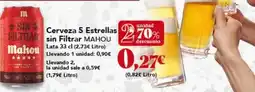 Gadis Mahou - cerveza 5 estrellas sin filtra oferta