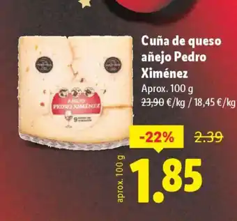 Cuña de queso añejo Pedro Ximénez