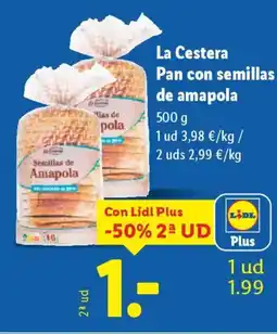 Lidl LA CESTERA Pan con semillas de amapola oferta