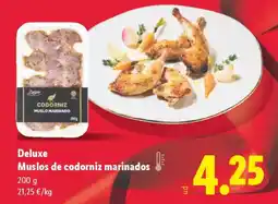 Lidl DELUXE Muslos de codorniz marinados oferta