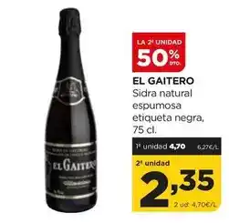 Alimerka El gaitero - sidra natural espumosa etiqueta negra oferta