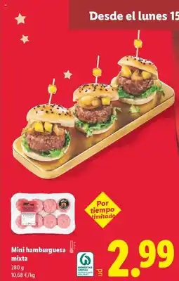 Lidl Mini hamburguesa mixta oferta