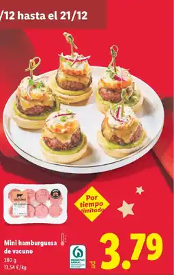Lidl Mini hamburguesa de vacuno oferta