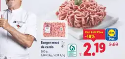 Lidl Burger meat de cerdo oferta