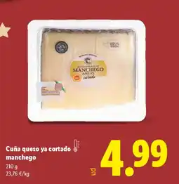 Lidl Cuña queso ya cortado manchego oferta