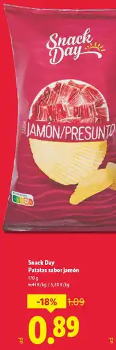 Lidl Snack Day Patatas sabor jamón oferta