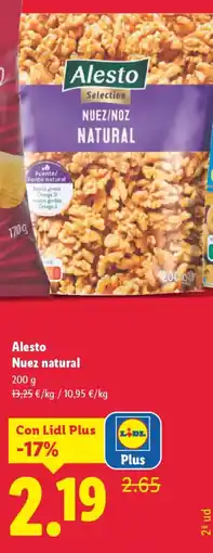 Lidl ALESTO Nuez natural oferta