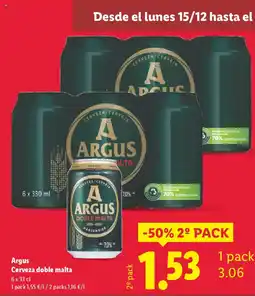 Lidl ARGUS Cerveza doble malta oferta