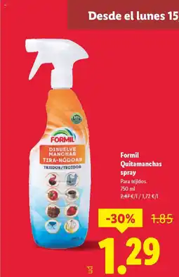 Lidl FORMIL Quitamanchas spray oferta