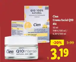 Lidl CIEN Crema facial Q10 día oferta
