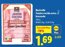 Lidl REALVALLE Jamón cocido extra braseado oferta