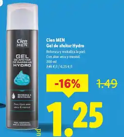 Lidl CIEN MEN Gel de afeitar Hydro oferta