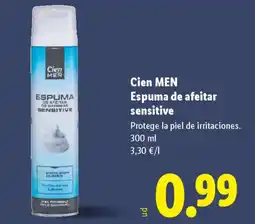 Lidl CIEN MEN Espuma de afeitar sensitive oferta