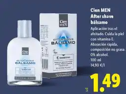 Lidl CIEN MEN After shave bálsamo oferta