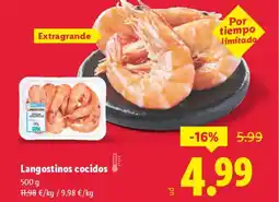 Lidl Langostinos cocidos oferta