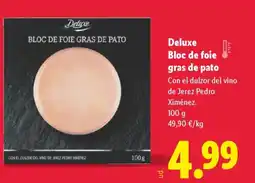 Lidl DELUXE Bloc de foie gras de pato oferta