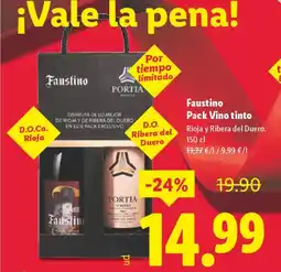 Lidl FAUSTINO Pack Vino tinto oferta
