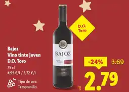 Lidl BAJOZ Vino tinto joven D.O. Toro oferta
