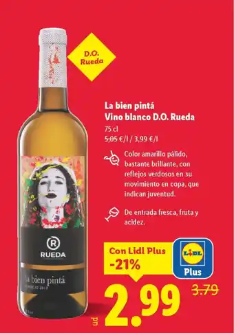Lidl La bien pintá Vino blanco D.O. Rueda oferta