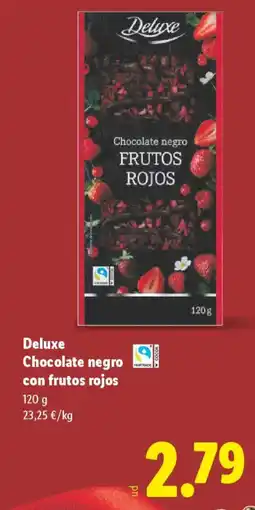 Lidl DELUXE Chocolate negro con frutos rojos oferta