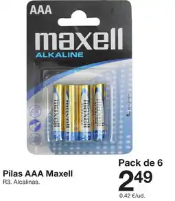 Zeeman MAXELL Pilas AAA oferta