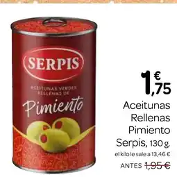 Supermercados El Jamón SERPIS Aceitunas Rellenas Pimiento oferta