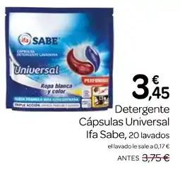 Supermercados El Jamón IFA SABE Detergente Cápsulas Universal oferta