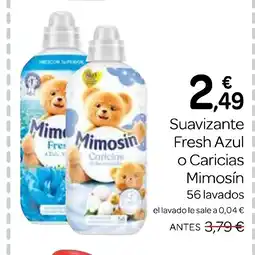 Supermercados El Jamón MIMOSIN Suavizante Fresh Azul o Caricias oferta