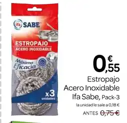 Supermercados El Jamón IFA SABE Estropajo Acero Inoxidable oferta