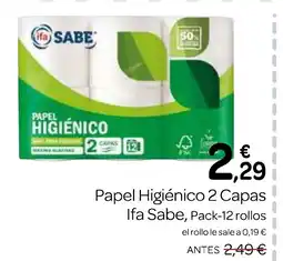 Supermercados El Jamón IFA SABE Papel Higiénico 2 Capas oferta