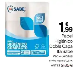 Supermercados El Jamón IFA SABE Papel Higiénico Doble Capa oferta