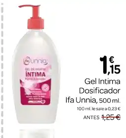 Supermercados El Jamón IFA UNNIA Gel Intima Dosificador oferta