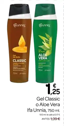 Supermercados El Jamón IFA UNNIA Gel Classic o Aloe Vera oferta