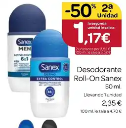 Supermercados El Jamón SANEX Desodorante Roll-On oferta