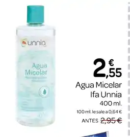 Supermercados El Jamón iFA UNNIA Agua Micelar oferta