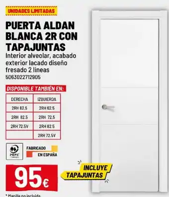 Puerta aldan blanca 2r con tapajuntas