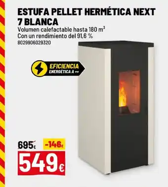 Estufa pellet hermética next 7 blanca
